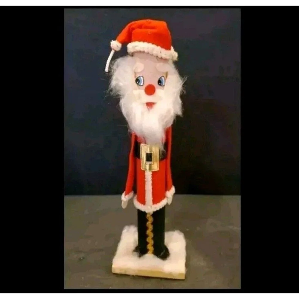 Handcrafted Cardboard Tube Santa Claus Handmade Holiday Christmas Decor Xmas
